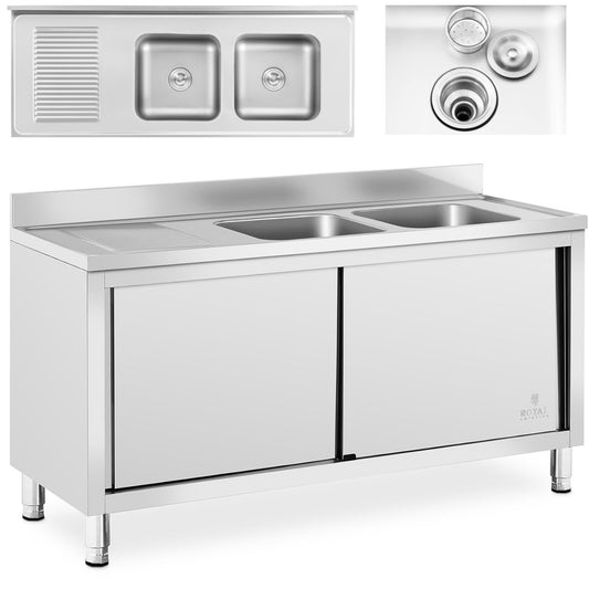 Kitchen & Utility Sinks – Two-bowl catering pool sink with - Carlat