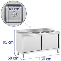 Kitchen & Utility Sinks – Two-bowl catering pool sink with - Carlat