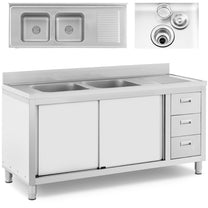 Kitchen & Utility Sinks – Two-bowl catering pool sink with - Carlat