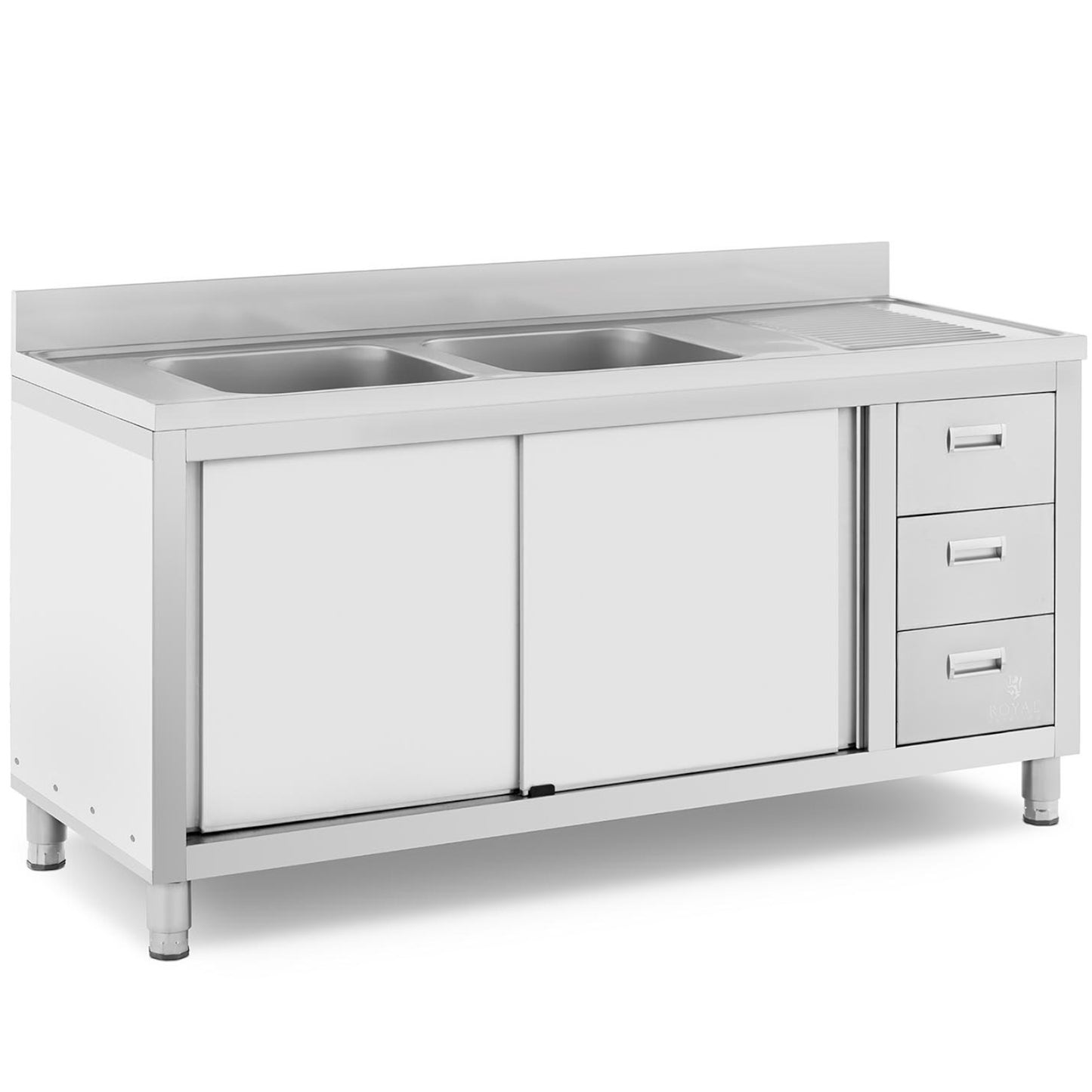 Kitchen & Utility Sinks – Two-bowl catering pool sink with - Carlat