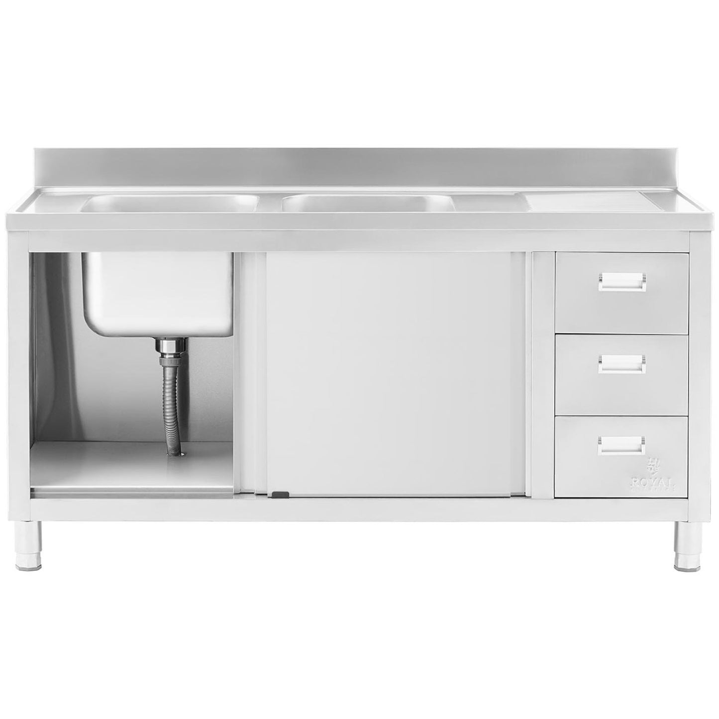 Kitchen & Utility Sinks – Two-bowl catering pool sink with - Carlat