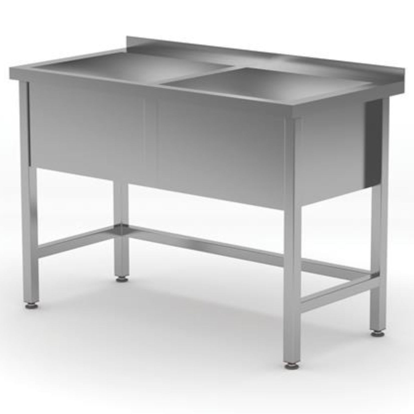 Kitchen & Utility Sinks – Two-bowl wall-mounted kitchen sink, welded, - Carlat