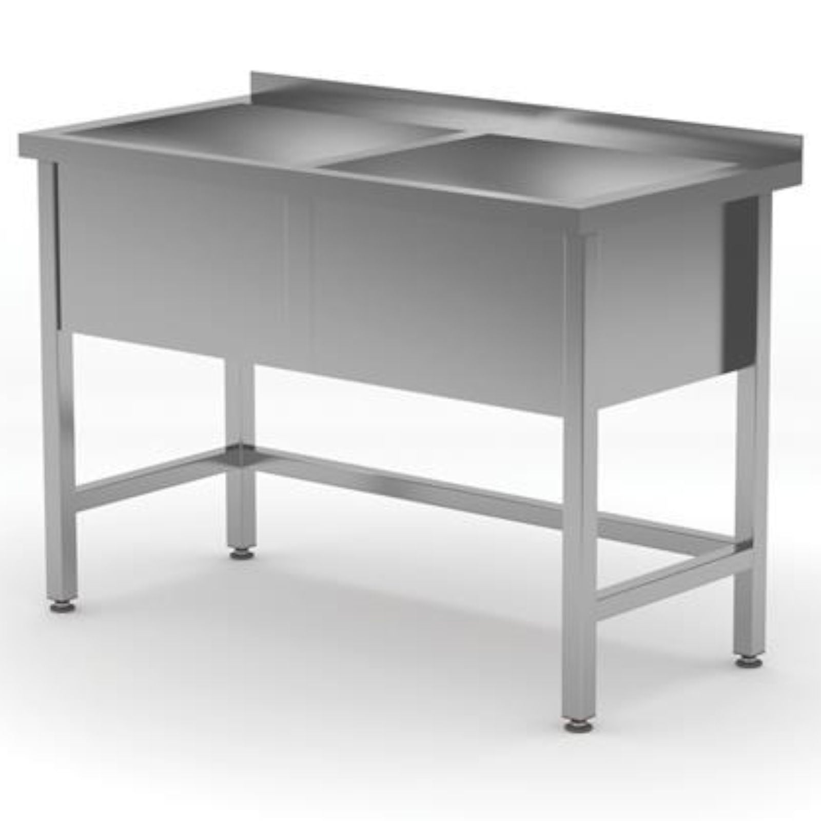 Kitchen & Utility Sinks – Two-bowl wall-mounted kitchen sink, welded, - Carlat