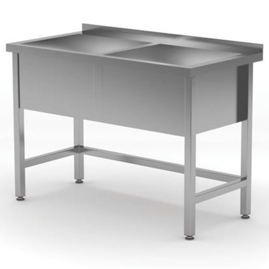 Kitchen & Utility Sinks – Two-bowl wall-mounted kitchen sink, welded, - Carlat