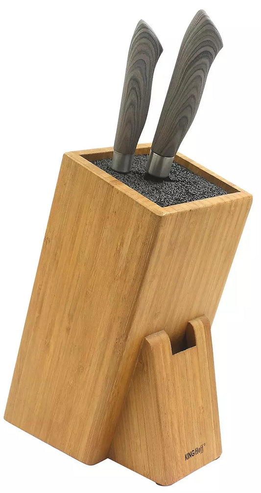 Knife Block, Bamboo, 10.5 x 10.5 x 25 cm, Kinghoff - Carlat
