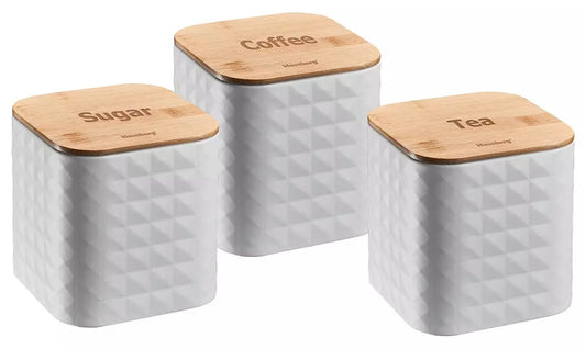 Knife – Containers, steel and bamboo, white, set of 3, Klausberg - Carlat
