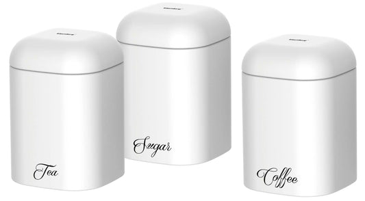 Knife blocks and – Containers, steel, white, set of 3, Klausberg - Carlat
