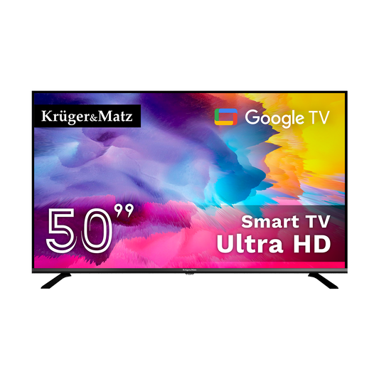 Kruger&Matz 50" UHD Google TV 5.0 TV DVB-T2/T/C H.265 HEVC - Carlat