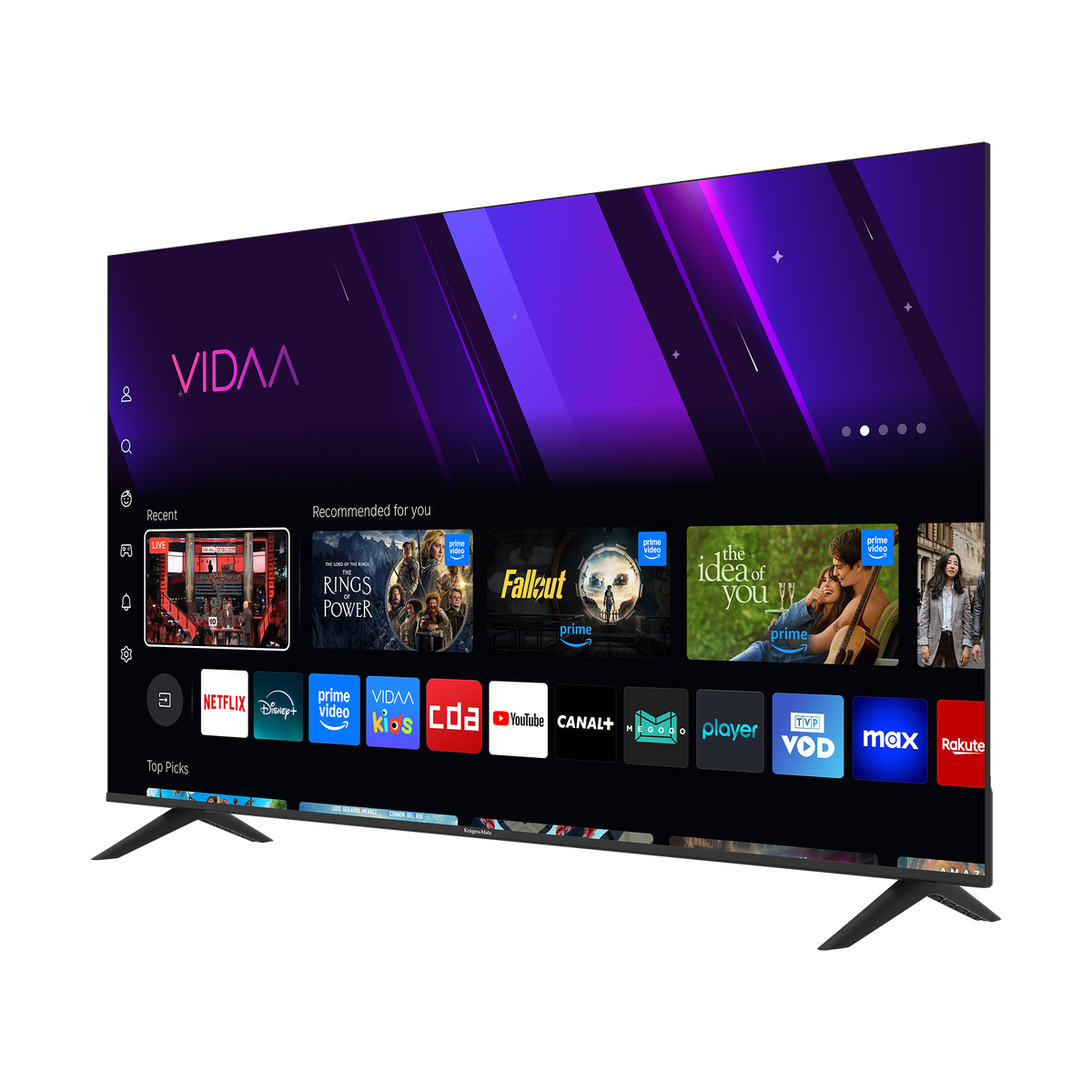 Kruger&amp;Matz 50" UHD Smart TV with DVB-T2/S2, H.265 (HEVC), and VIDAA - Carlat