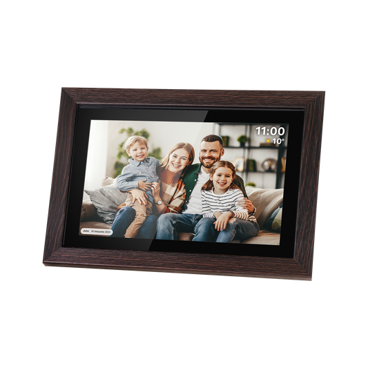 Kruger&Matz FRAMEO Wi-Fi 10.1" Digital Photo Frame with Wooden Frame - Carlat