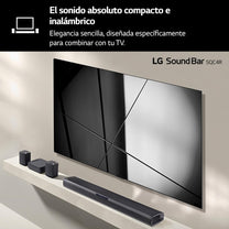 LG SQC4R 4.1 Soundbar (220W) with Wireless Subwoofer and Rear Speakers (Adaptive Sound Control, Bluetooth), Black - Carlat