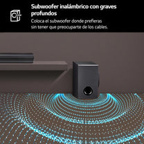 LG SQC4R 4.1 Soundbar (220W) with Wireless Subwoofer and Rear Speakers (Adaptive Sound Control, Bluetooth), Black - Carlat