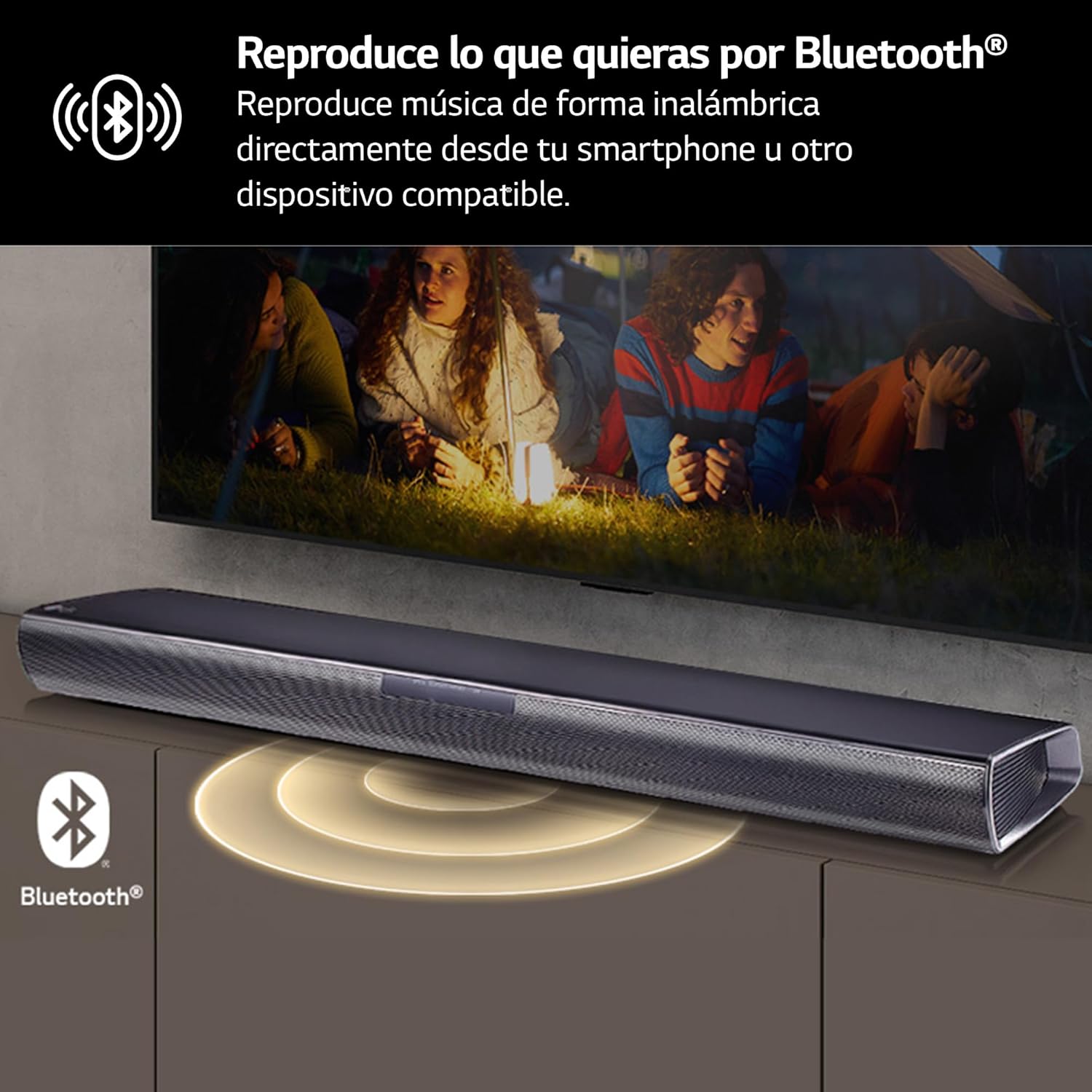 LG SQC4R 4.1 Soundbar (220W) with Wireless Subwoofer and Rear Speakers (Adaptive Sound Control, Bluetooth), Black - Carlat