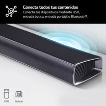 LG SQC4R 4.1 Soundbar (220W) with Wireless Subwoofer and Rear Speakers (Adaptive Sound Control, Bluetooth), Black - Carlat
