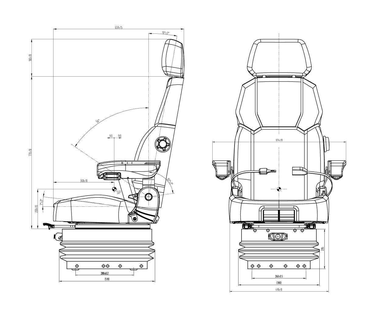 LGV120/C8 AH Pro Air suspension seat - Carlat