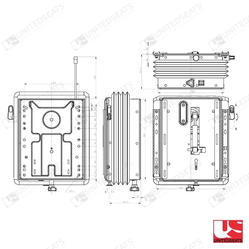 UnitedSeats LV90 12V air suspension unit - UnitedSeats Vehicle Seat part (image 2)