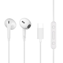 LH1 1.15m wired in-ear headphones with remote control and microphone - white - Carlat