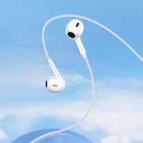 LH1 1.15m wired in-ear headphones with remote control and microphone - white - Carlat