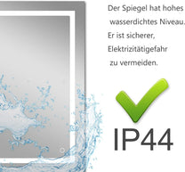 LISA LED Bathroom Mirror with Lighting, 80 x 60 cm, Large Bathroom Mirror with Touch, Dimmable, Warm White/Cool White Light, Anti-Fog Wall Mirror for Bathroom, Toilet, Hallway, Rear Lighting - Carlat