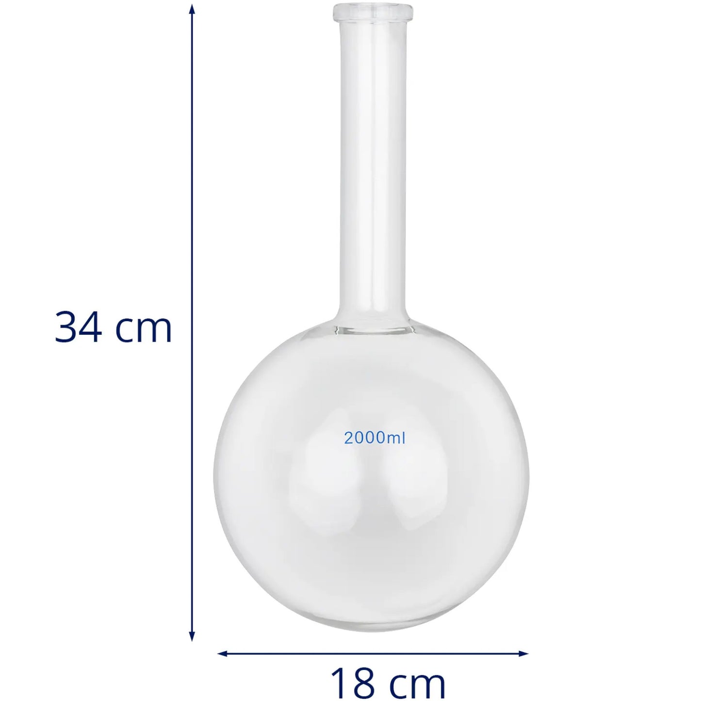 Laboratory Equipment – Laboratory flat-bottomed spherical glass flask 2000 ml - Carlat