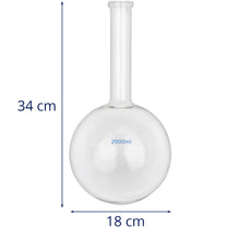 Laboratory Equipment – Laboratory flat-bottomed spherical glass flask 2000 ml - Carlat