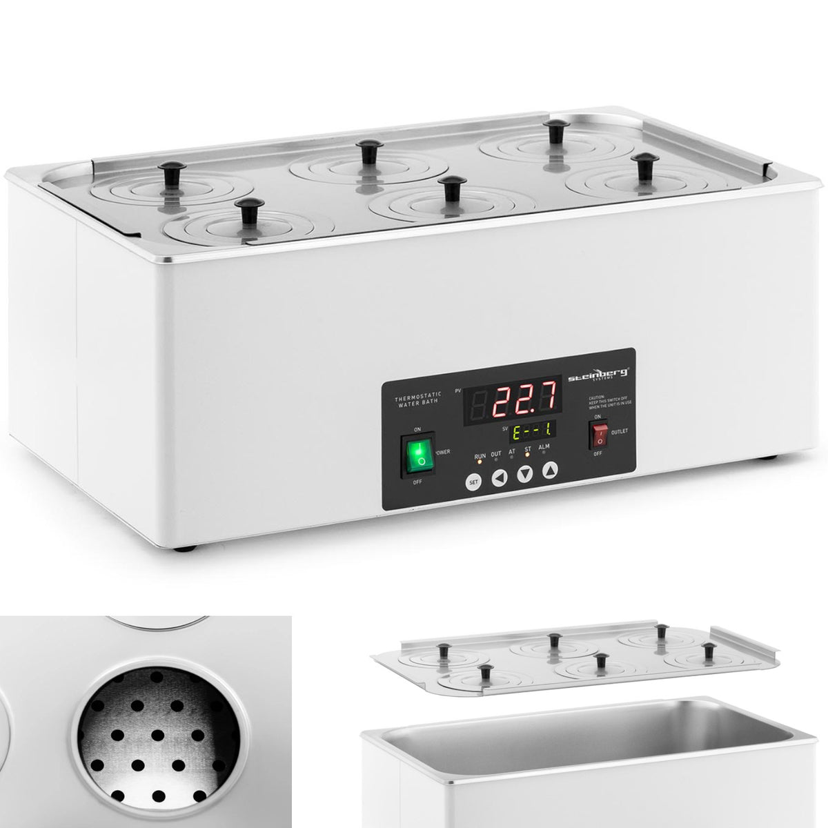 Laboratory Equipment – Laboratory water bath, 6 places, 5-100C, 22.5 - Carlat