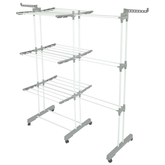 Large clothes drying rack, 3 tiers, foldable, extendable, Kinghoff KH-2044 - Carlat