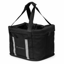 Large fabric bicycle basket with handlebars - black - Carlat