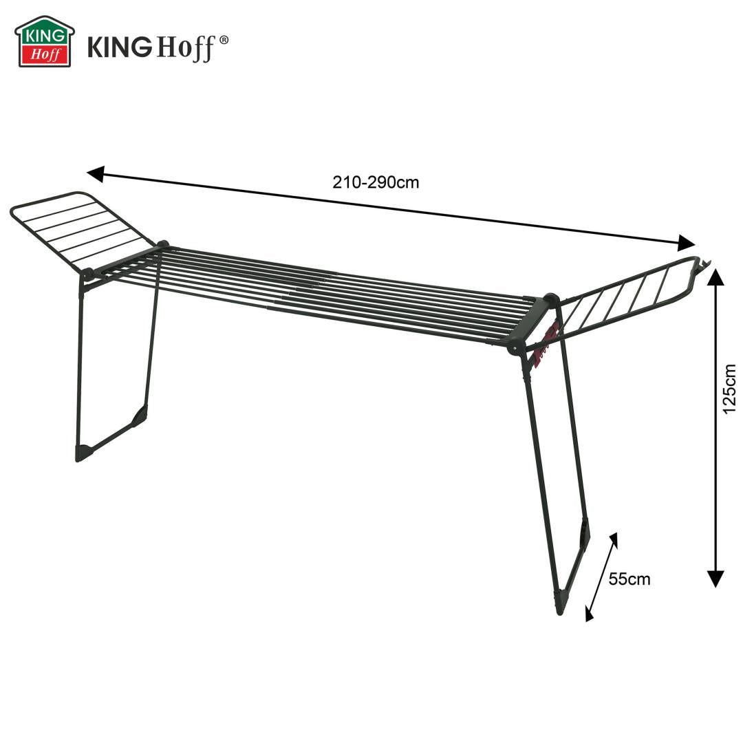 Large, foldable clothes drying rack, up to 25 kg, black, XXL, Kinghoff KH-2045 - Carlat