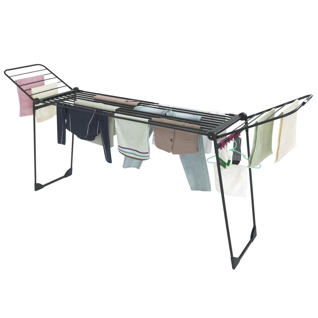 Large, foldable clothes drying rack, up to 25 kg, black, XXL, Kinghoff KH-2045 - Carlat