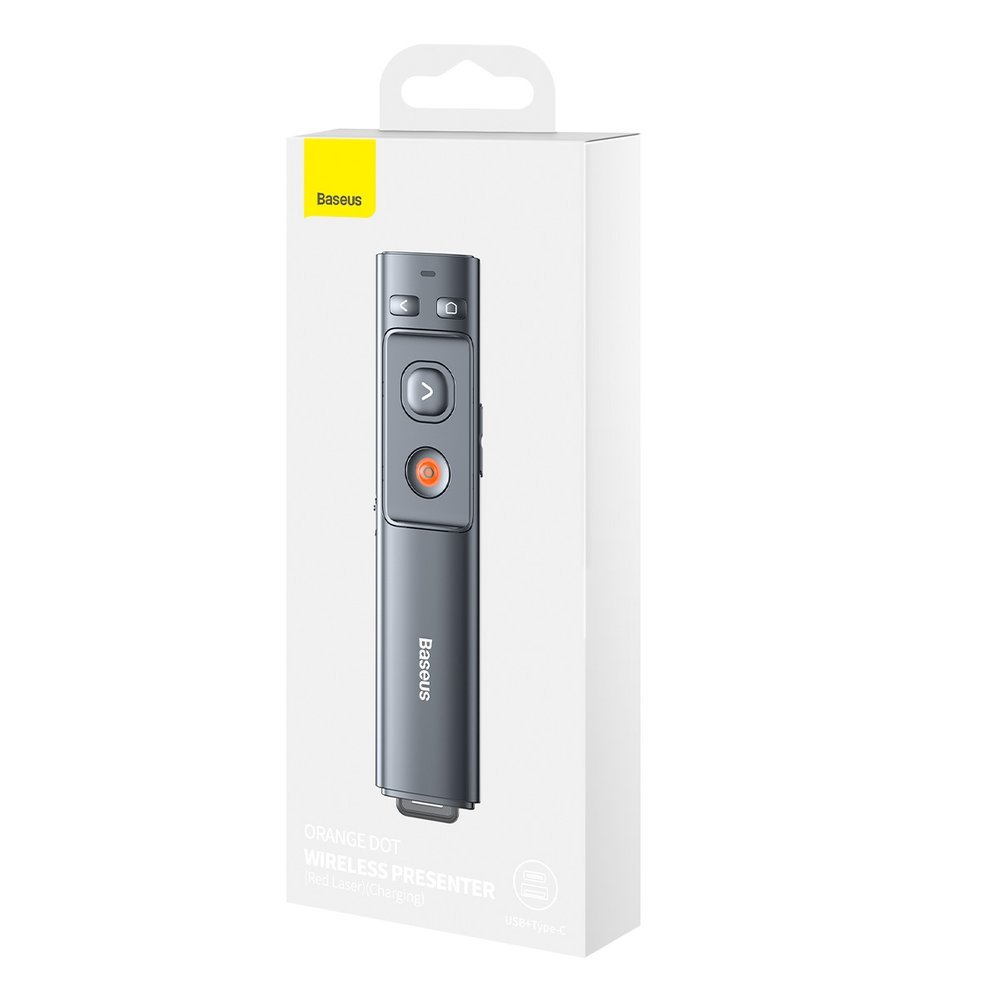 Laser indicator for PC presentation with Orange Dot integrated battery grey - Carlat
