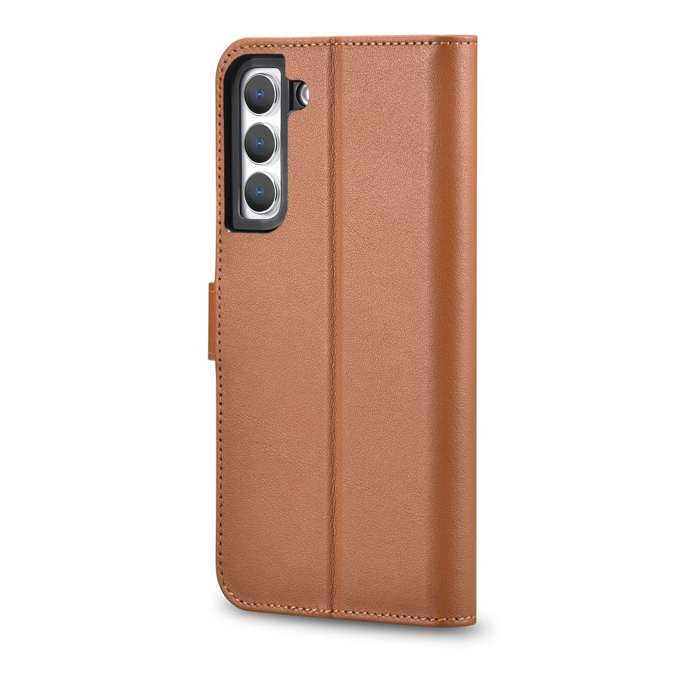 Leather Wallet Case for Galaxy S22+ Brown - Carlat
