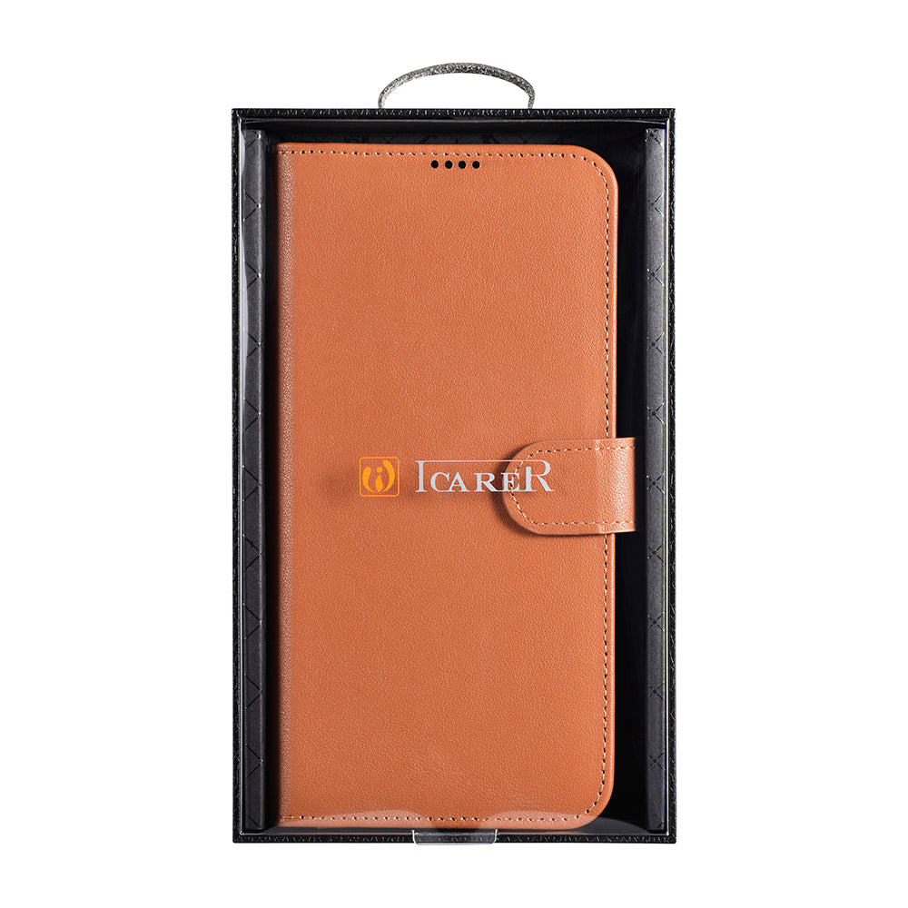Leather Wallet Case for Galaxy S22+ Brown - Carlat
