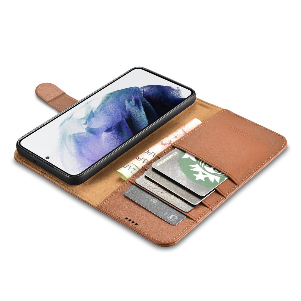 Leather Wallet Case for Galaxy S22+ Brown - Carlat
