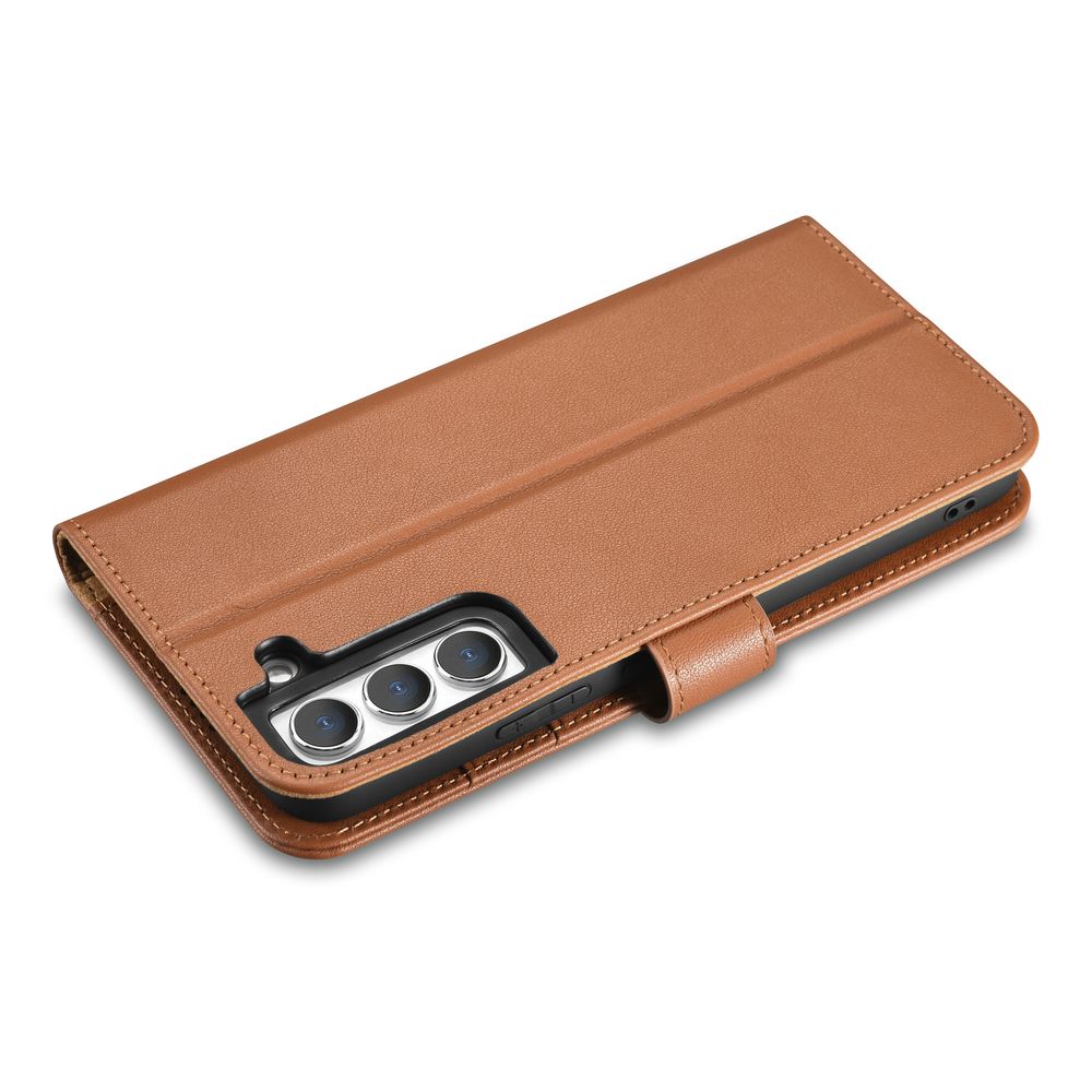 Leather Wallet Case for Galaxy S22+ Brown - Carlat