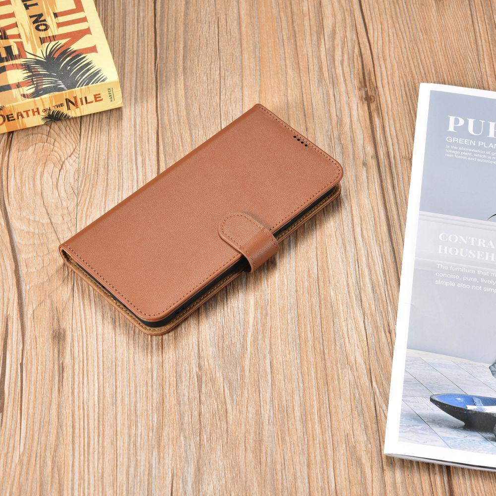 Leather Wallet Case for Galaxy S22+ Brown - Carlat