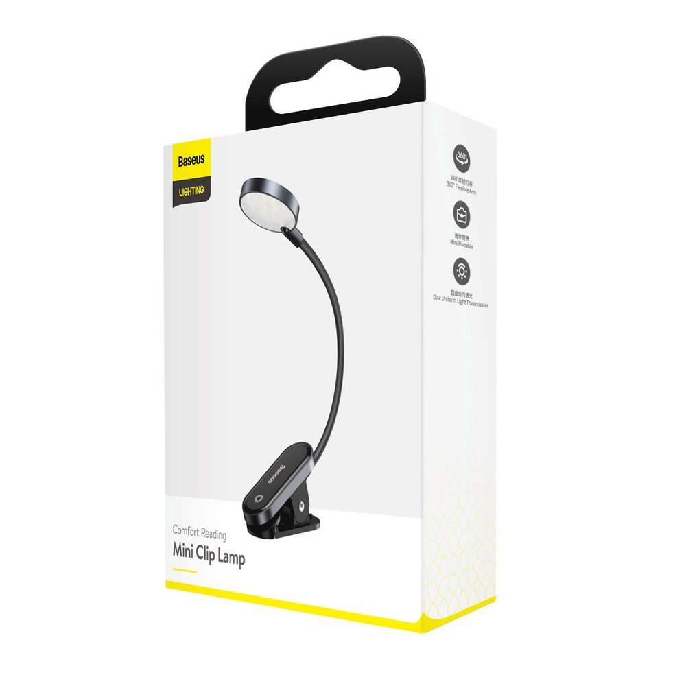 Lighting – Mini LED screen reading lamp with clip, gray - Carlat
