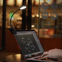Lighting – Mini LED screen reading lamp with clip, gray - Carlat