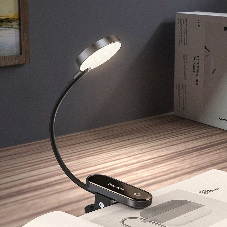 Lighting – Mini LED screen reading lamp with clip, gray - Carlat
