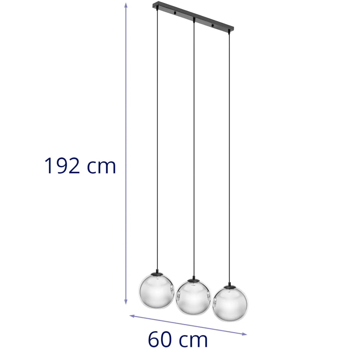 Lighting – Modern 3-point E27 ceiling lamp - glass balls - Carlat