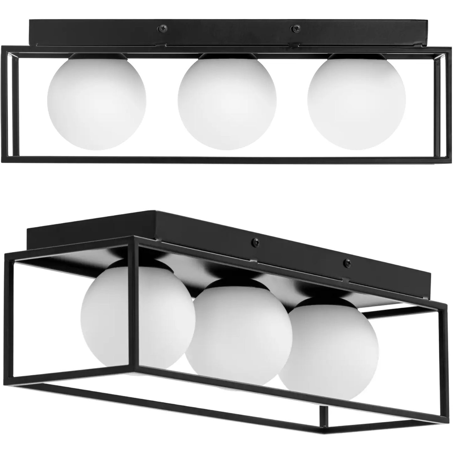 Lighting – Modern 3-point E9 ceiling lamp - glass balls - Carlat