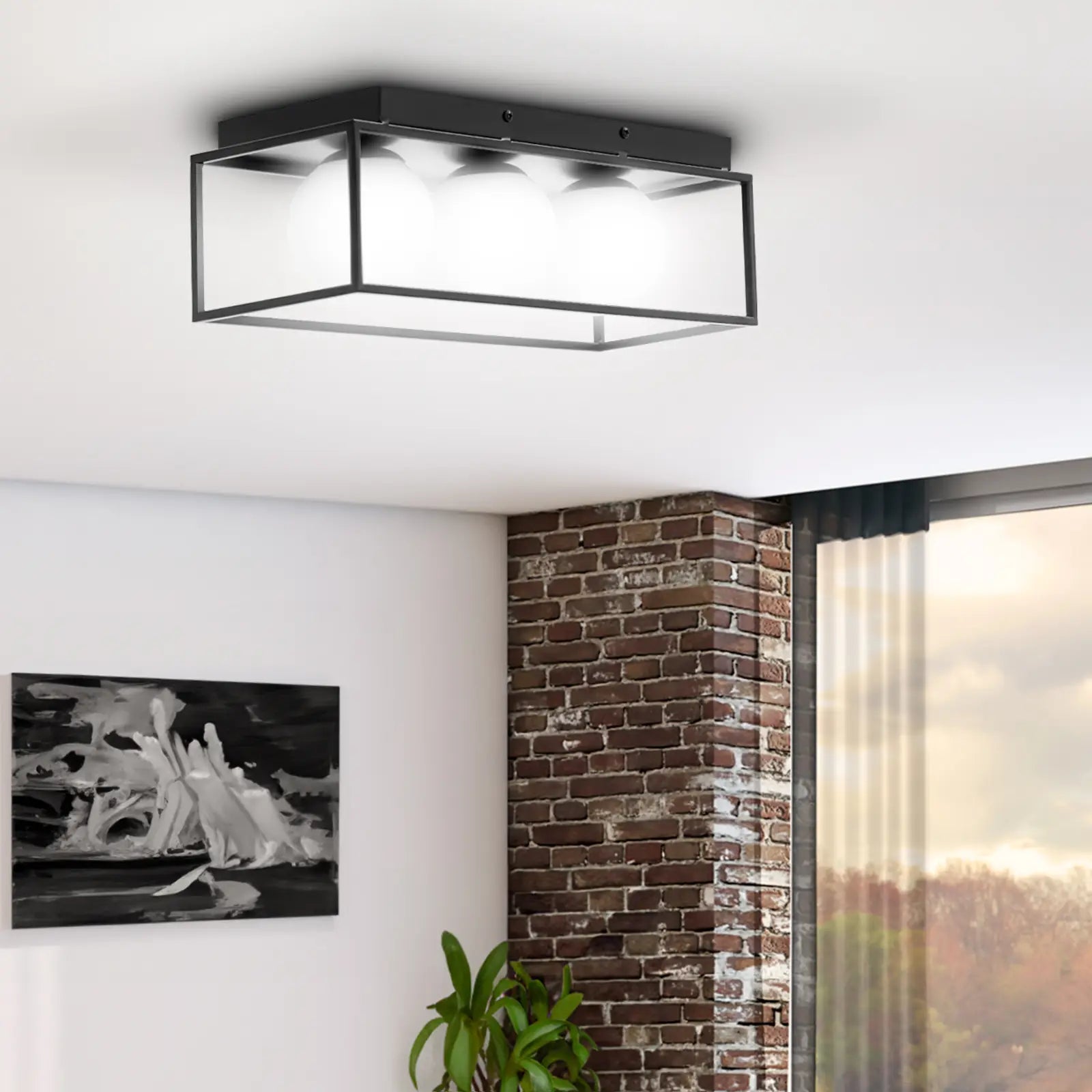 Lighting – Modern 3-point E9 ceiling lamp - glass balls - Carlat