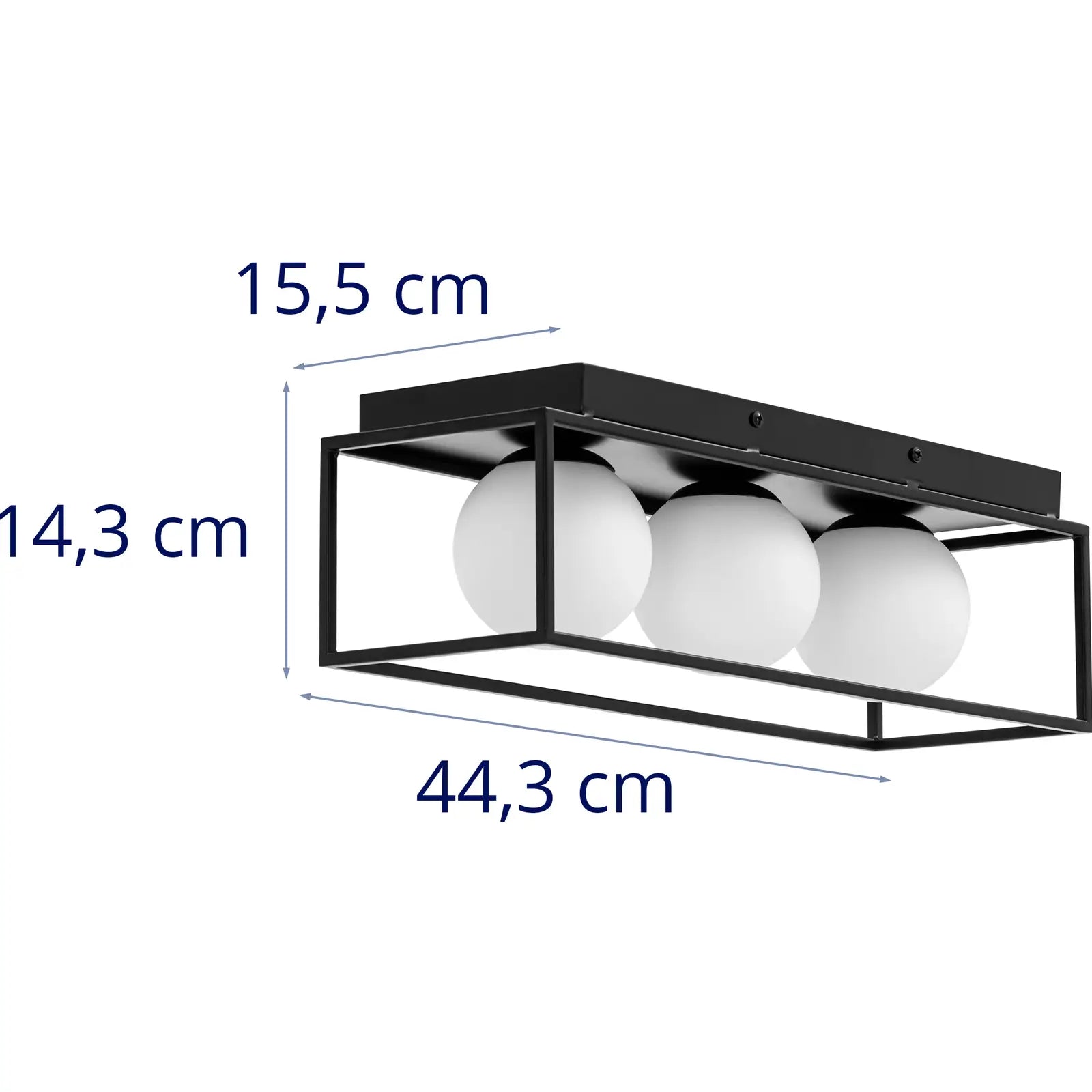 Lighting – Modern 3-point E9 ceiling lamp - glass balls - Carlat
