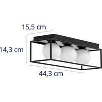 Lighting – Modern 3-point E9 ceiling lamp - glass balls - Carlat