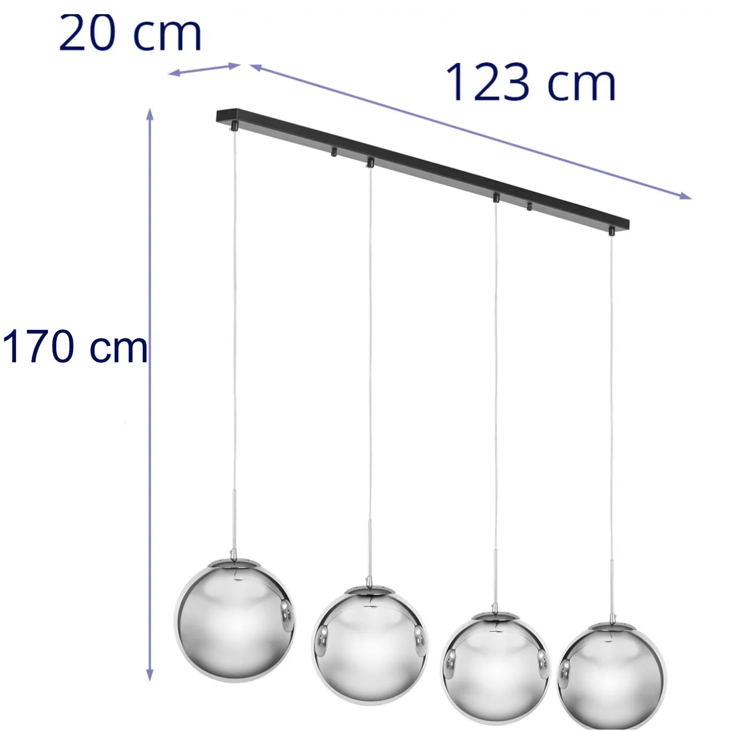 Lighting – Modern 4-point E27 ceiling lamp - smoked glass - Carlat