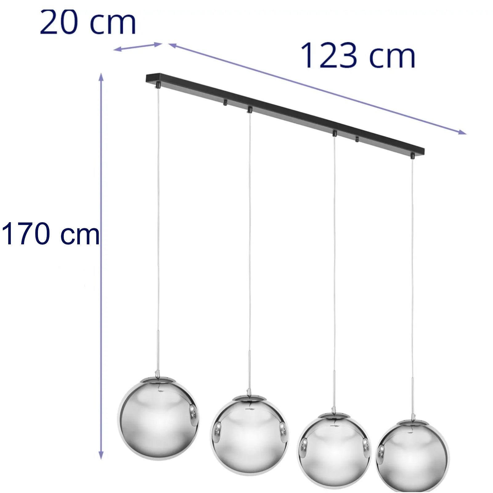 Lighting – Modern 4-point E27 ceiling lamp - smoked glass - Carlat