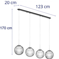 Lighting – Modern 4-point E27 ceiling lamp - smoked glass - Carlat