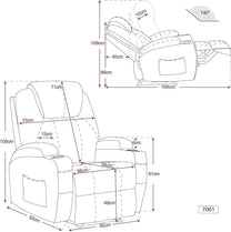 MCombo Electric Relaxing Chair, Massage Chair, Television Chair, Reclining Function, Vibration, Heater 7061 - Carlat