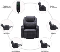 MCombo Electric Relaxing Chair, Massage Chair, Television Chair, Reclining Function, Vibration, Heater 7061 - Carlat