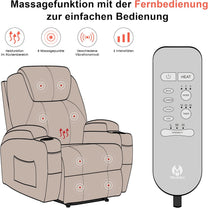MCombo Electric Relaxing Chair, Massage Chair, Television Chair, Reclining Function, Vibration, Heater 7061 - Carlat